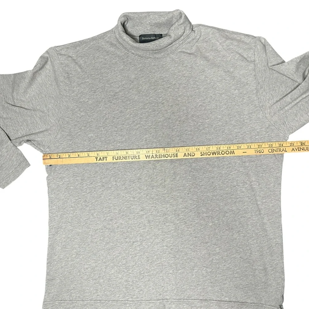 Vintage Banana Republic Mens XL‎ Gray Cotton Mock Turtleneck Shirt Heavy